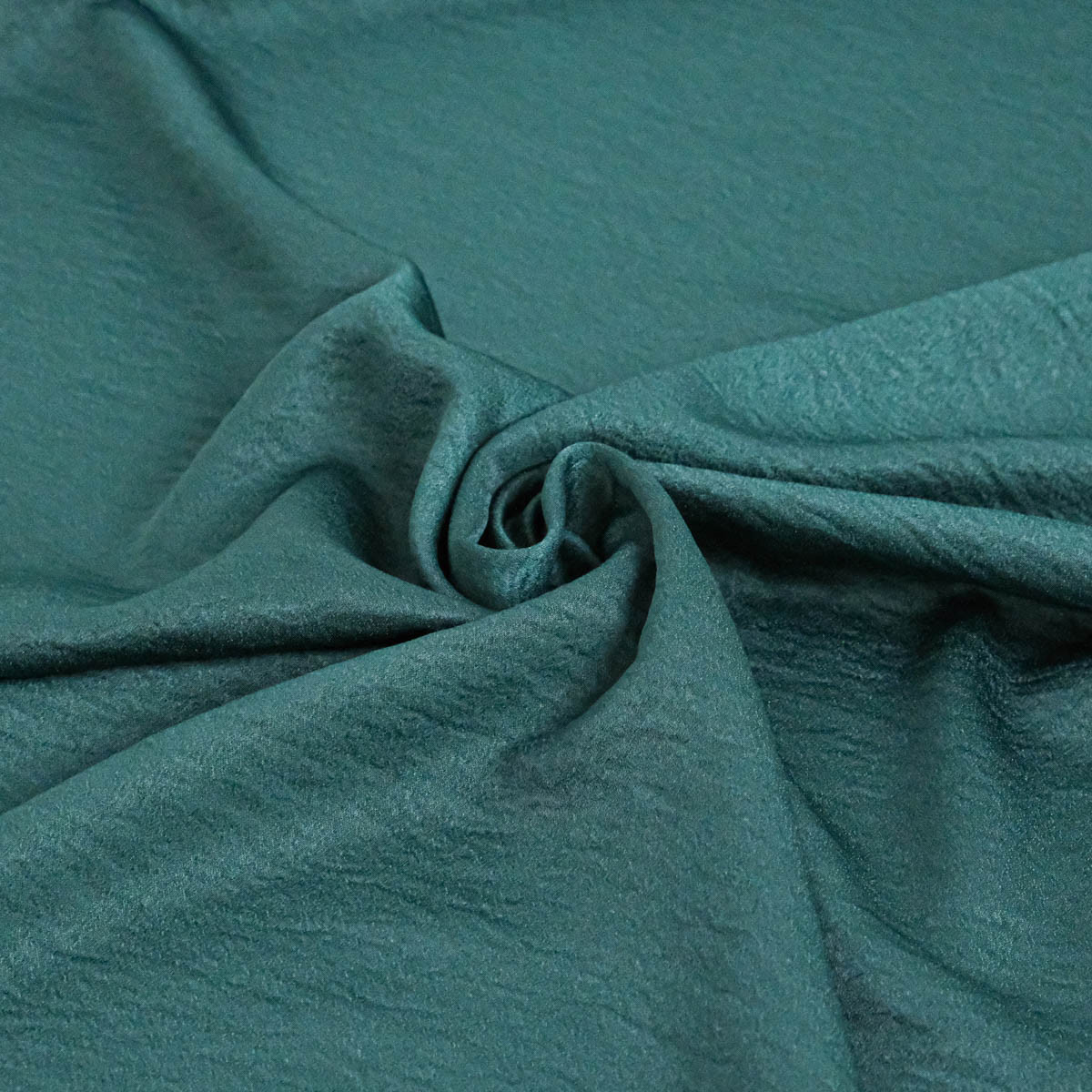 Solid Textured Satin Crepe Fabric in Forest Green - Maison Klem